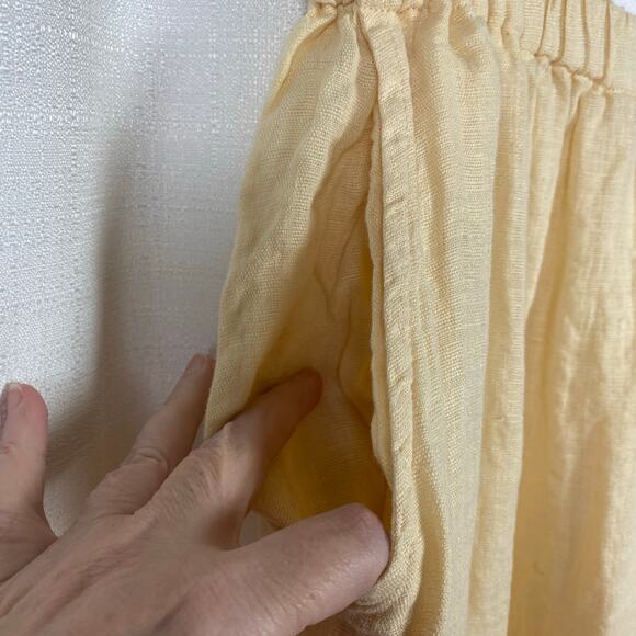 FLAX Butter Yellow Softened Linen Pull On Elastic Waist Pants Sz.3G(24-26W) - Picture 5 of 9